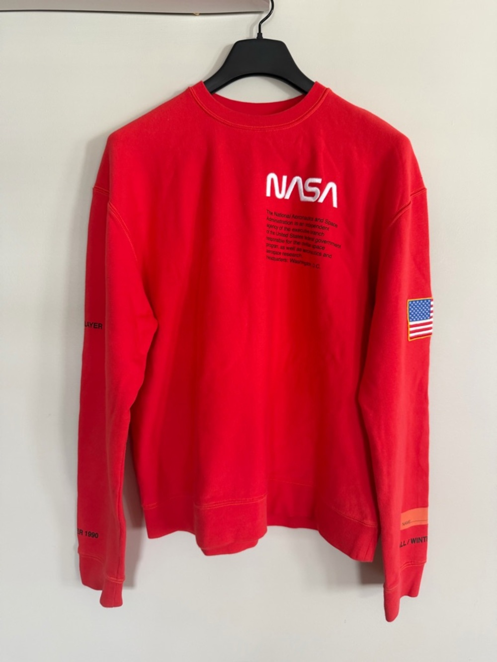 Heron Preston Red NASA Crewneck Sweatshirt